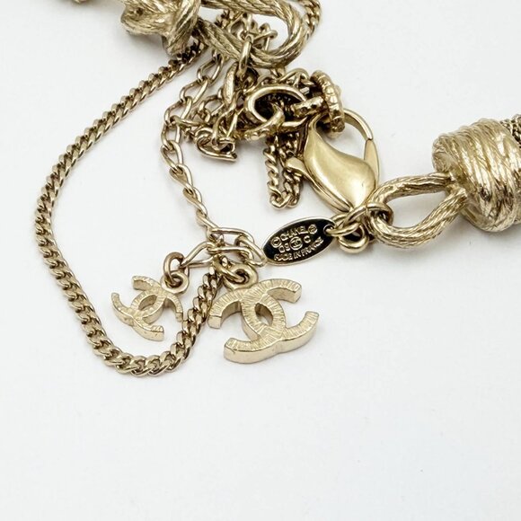 Chanel Rare Light Gold Knot Braid Multi Chain Super Long Necklace - Picture 6 of 6